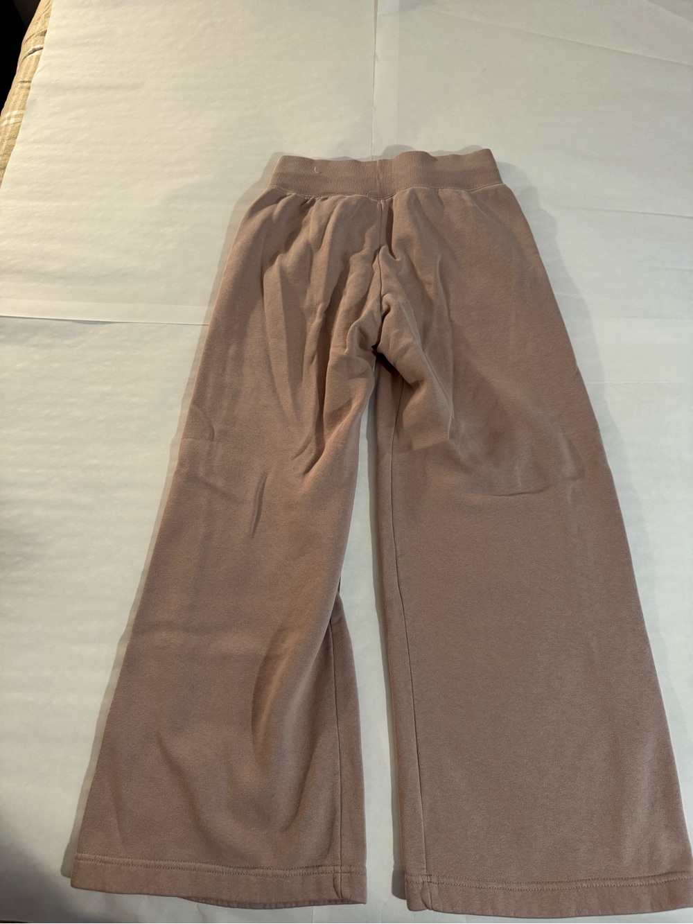 Nike Wide Leg Pants in Taupe with White Swoosh - Picture 2 of 2